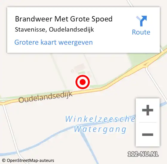 Locatie op kaart van de 112 melding: Brandweer Met Grote Spoed Naar Stavenisse, Oudelandsedijk op 2 oktober 2022 01:55
