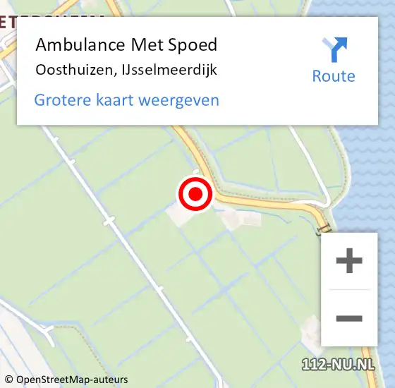 Locatie op kaart van de 112 melding: Ambulance Met Spoed Naar Oosthuizen, IJsselmeerdijk op 2 oktober 2022 02:26