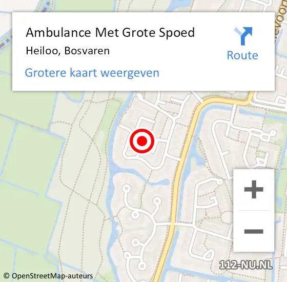 Locatie op kaart van de 112 melding: Ambulance Met Grote Spoed Naar Heiloo, Bosvaren op 2 oktober 2022 03:12