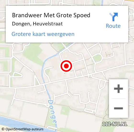 Locatie op kaart van de 112 melding: Brandweer Met Grote Spoed Naar Dongen, Heuvelstraat op 31 juli 2014 08:34