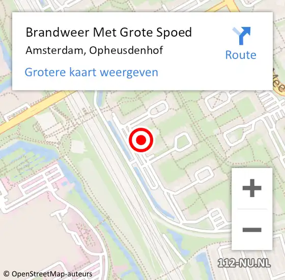 Locatie op kaart van de 112 melding: Brandweer Met Grote Spoed Naar Amsterdam-Zuidoost, Opheusdenhof op 2 oktober 2022 04:46