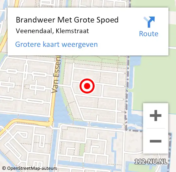 Locatie op kaart van de 112 melding: Brandweer Met Grote Spoed Naar Veenendaal, Klemstraat op 2 oktober 2022 05:13