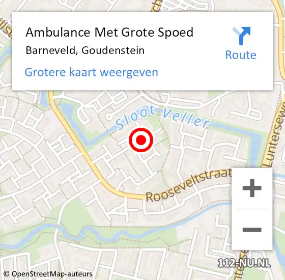 Locatie op kaart van de 112 melding: Ambulance Met Grote Spoed Naar Barneveld, Goudenstein op 2 oktober 2022 09:30