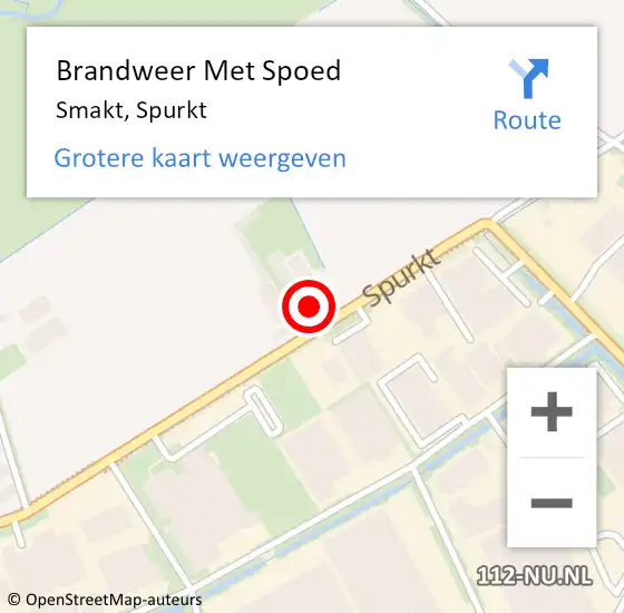 Locatie op kaart van de 112 melding: Brandweer Met Spoed Naar Smakt, Spurkt op 2 oktober 2022 10:32