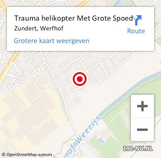 Locatie op kaart van de 112 melding: Trauma helikopter Met Grote Spoed Naar Zundert, Werfhof op 2 oktober 2022 10:58