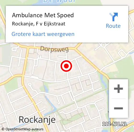 Locatie op kaart van de 112 melding: Ambulance Met Spoed Naar Rockanje, F v Eijkstraat op 2 oktober 2022 11:40