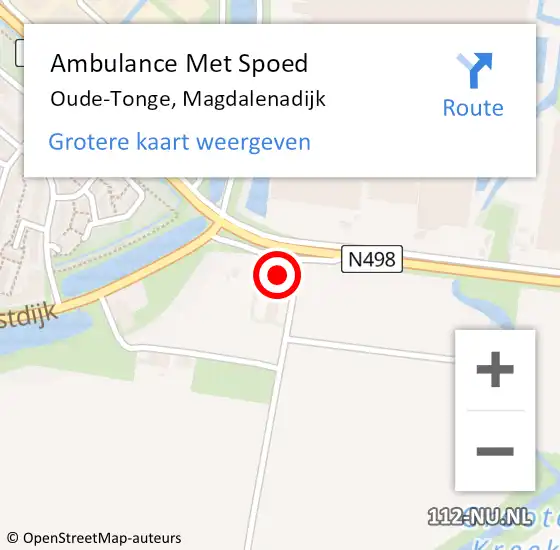Locatie op kaart van de 112 melding: Ambulance Met Spoed Naar Oude-Tonge, Magdalenadijk op 2 oktober 2022 11:54
