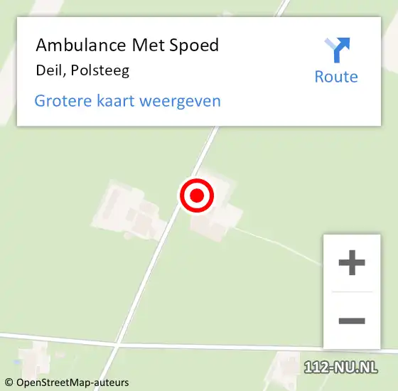 Locatie op kaart van de 112 melding: Ambulance Met Spoed Naar Deil, Polsteeg op 2 oktober 2022 12:01