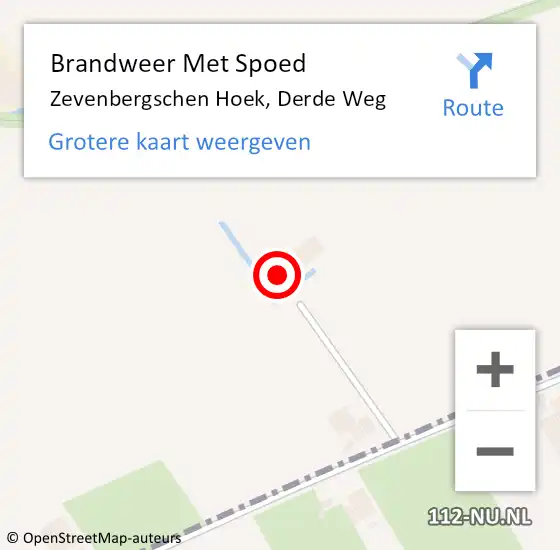 Locatie op kaart van de 112 melding: Brandweer Met Spoed Naar Zevenbergschen Hoek, Derde Weg op 2 oktober 2022 12:23