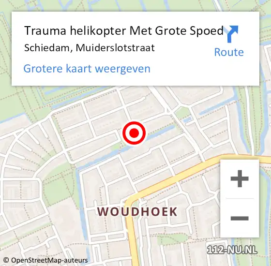 Locatie op kaart van de 112 melding: Trauma helikopter Met Grote Spoed Naar Schiedam, Muiderslotstraat op 2 oktober 2022 12:23