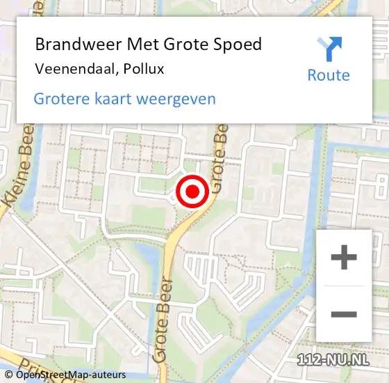 Locatie op kaart van de 112 melding: Brandweer Met Grote Spoed Naar Veenendaal, Pollux op 2 oktober 2022 13:18