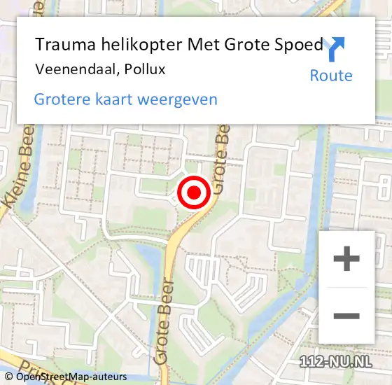 Locatie op kaart van de 112 melding: Trauma helikopter Met Grote Spoed Naar Veenendaal, Pollux op 2 oktober 2022 13:19