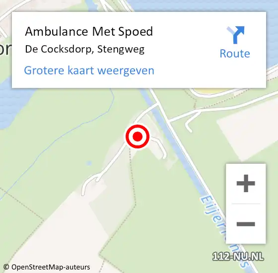 Locatie op kaart van de 112 melding: Ambulance Met Spoed Naar De Cocksdorp, Stengweg op 2 oktober 2022 13:19