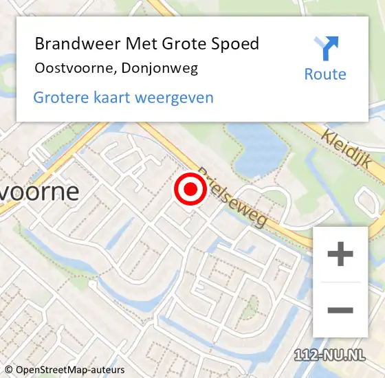 Locatie op kaart van de 112 melding: Brandweer Met Grote Spoed Naar Oostvoorne, Donjonweg op 2 oktober 2022 13:21