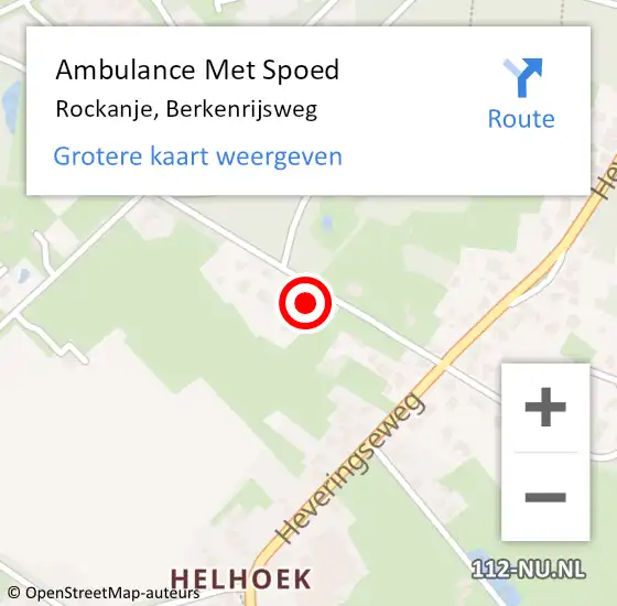 Locatie op kaart van de 112 melding: Ambulance Met Spoed Naar Rockanje, Berkenrijsweg op 2 oktober 2022 14:14