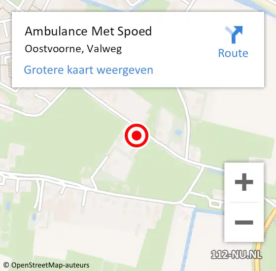 Locatie op kaart van de 112 melding: Ambulance Met Spoed Naar Oostvoorne, Valweg op 2 oktober 2022 14:30