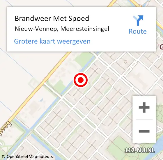 Locatie op kaart van de 112 melding: Brandweer Met Spoed Naar Nieuw-Vennep, Meeresteinsingel op 2 oktober 2022 15:38