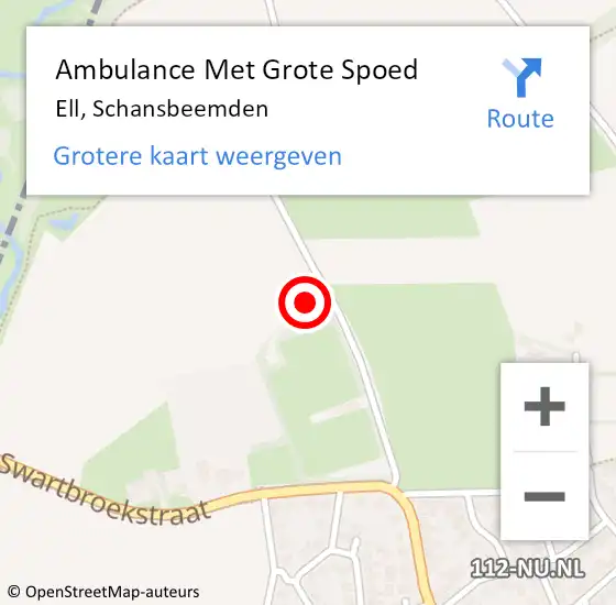 Locatie op kaart van de 112 melding: Ambulance Met Grote Spoed Naar Ell, Schansbeemden op 2 oktober 2022 15:39