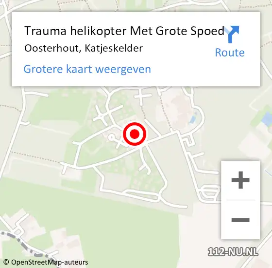 Locatie op kaart van de 112 melding: Trauma helikopter Met Grote Spoed Naar Oosterhout, Katjeskelder op 2 oktober 2022 16:20