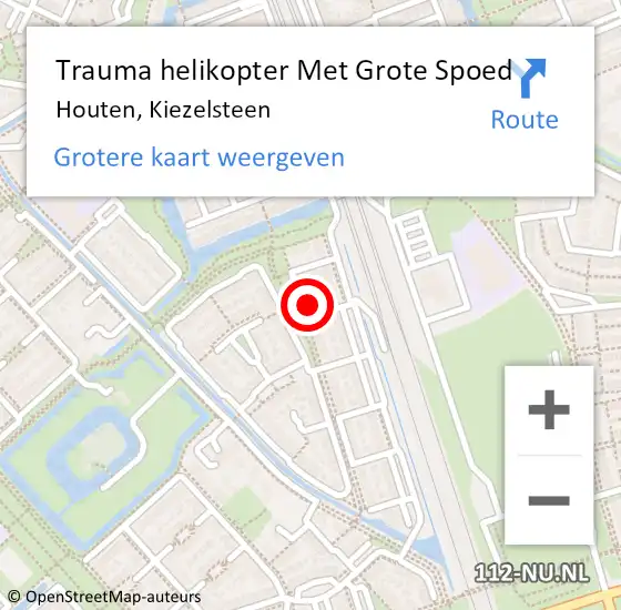 Locatie op kaart van de 112 melding: Trauma helikopter Met Grote Spoed Naar Houten, Kiezelsteen op 2 oktober 2022 16:23