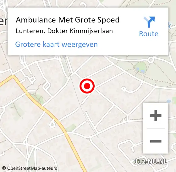 Locatie op kaart van de 112 melding: Ambulance Met Grote Spoed Naar Lunteren, Dokter Kimmijserlaan op 2 oktober 2022 16:55