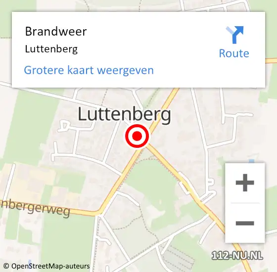 Locatie op kaart van de 112 melding: Brandweer Luttenberg op 10 oktober 2013 08:13