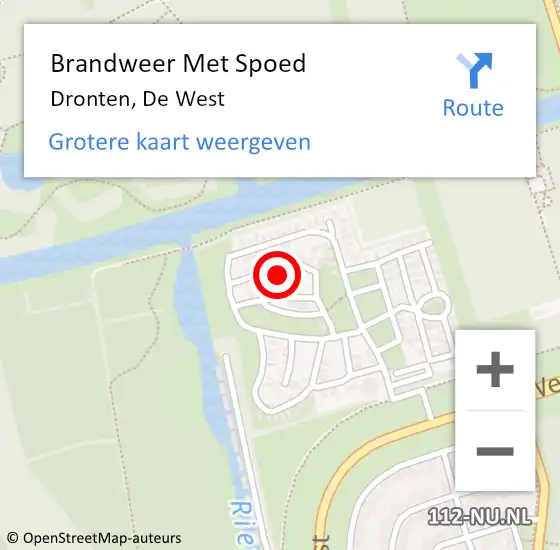 Locatie op kaart van de 112 melding: Brandweer Met Spoed Naar Dronten, De West op 2 oktober 2022 17:02