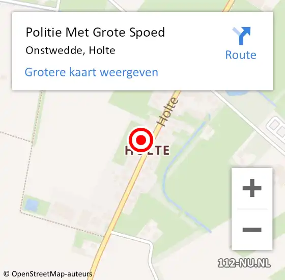 Locatie op kaart van de 112 melding: Politie Met Grote Spoed Naar Onstwedde, Holte op 2 oktober 2022 17:25