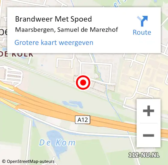 Locatie op kaart van de 112 melding: Brandweer Met Spoed Naar Maarsbergen, Samuel de Marezhof op 2 oktober 2022 18:30