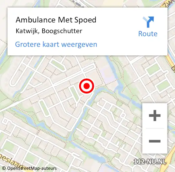 Locatie op kaart van de 112 melding: Ambulance Met Spoed Naar Katwijk, Boogschutter op 2 oktober 2022 18:42