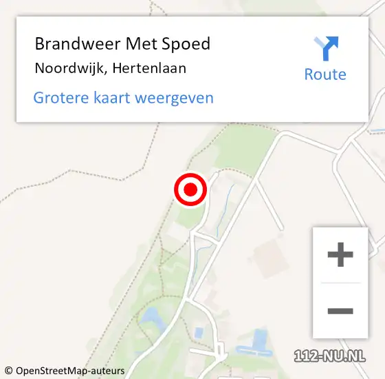 Locatie op kaart van de 112 melding: Brandweer Met Spoed Naar Noordwijk, Hertenlaan op 2 oktober 2022 20:57