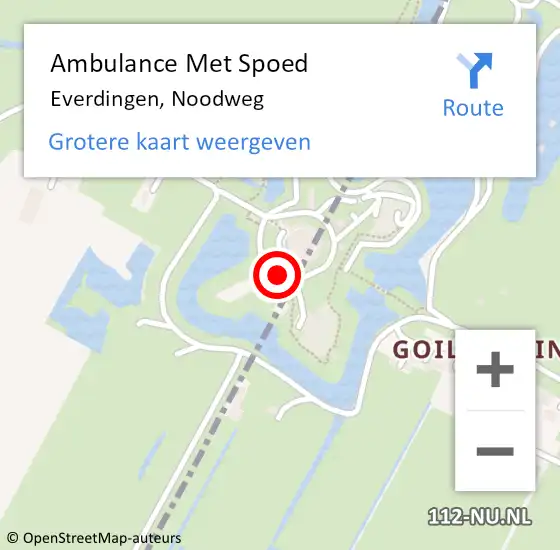 Locatie op kaart van de 112 melding: Ambulance Met Spoed Naar Everdingen, Noodweg op 2 oktober 2022 23:18