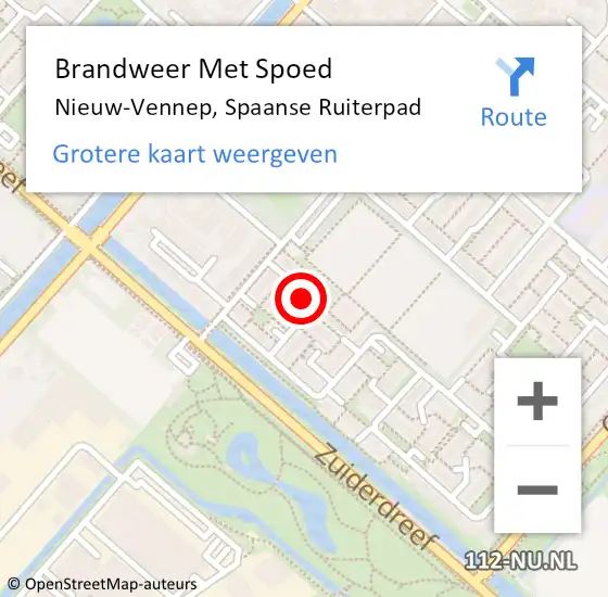 Locatie op kaart van de 112 melding: Brandweer Met Spoed Naar Nieuw-Vennep, Spaanse Ruiterpad op 2 oktober 2022 23:25