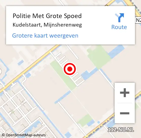 Locatie op kaart van de 112 melding: Politie Met Grote Spoed Naar Kudelstaart, Mijnsherenweg op 3 oktober 2022 01:10