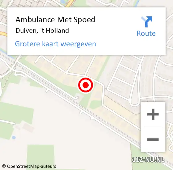 Locatie op kaart van de 112 melding: Ambulance Met Spoed Naar Duiven, 't Holland op 3 oktober 2022 01:42