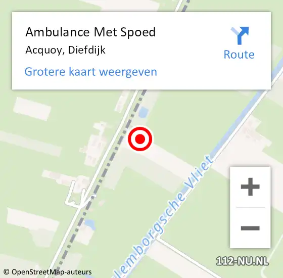 Locatie op kaart van de 112 melding: Ambulance Met Spoed Naar Acquoy, Diefdijk op 3 oktober 2022 05:11