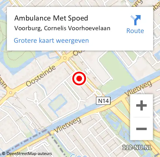 Locatie op kaart van de 112 melding: Ambulance Met Spoed Naar Voorburg, Cornelis Voorhoevelaan op 3 oktober 2022 06:06