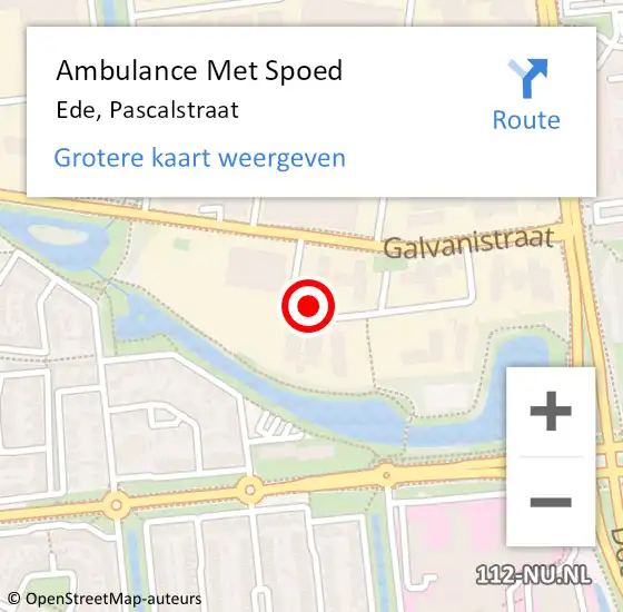 Locatie op kaart van de 112 melding: Ambulance Met Spoed Naar Ede, Pascalstraat op 3 oktober 2022 07:38