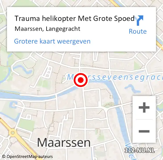 Locatie op kaart van de 112 melding: Trauma helikopter Met Grote Spoed Naar Maarssen, Langegracht op 3 oktober 2022 08:24