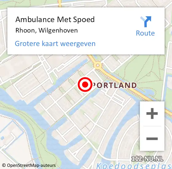 Locatie op kaart van de 112 melding: Ambulance Met Spoed Naar Rhoon, Wilgenhoven op 3 oktober 2022 08:26