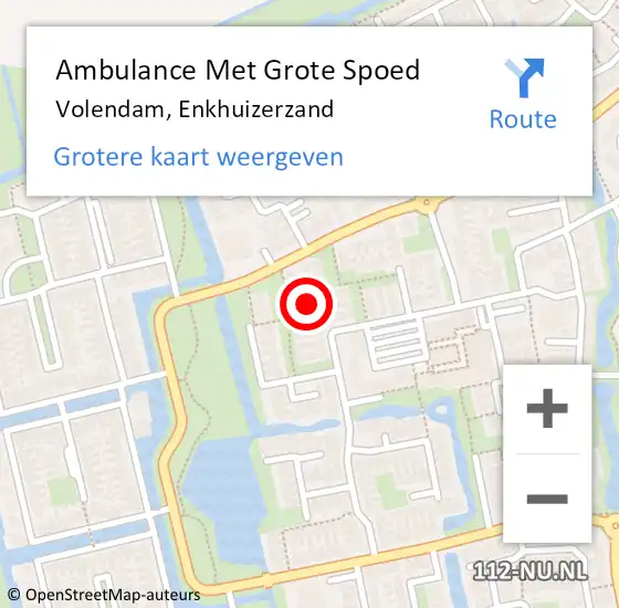 Locatie op kaart van de 112 melding: Ambulance Met Grote Spoed Naar Volendam, Enkhuizerzand op 3 oktober 2022 09:15