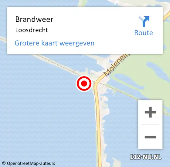 Locatie op kaart van de 112 melding: Brandweer Loosdrecht op 3 oktober 2022 09:26