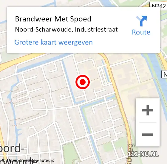 Locatie op kaart van de 112 melding: Brandweer Met Spoed Naar Noord-Scharwoude, Industriestraat op 3 oktober 2022 10:33