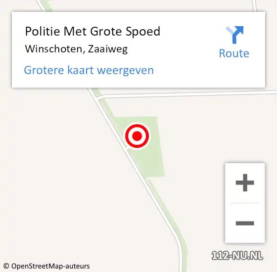 Locatie op kaart van de 112 melding: Politie Met Grote Spoed Naar Winschoten, Zaaiweg op 3 oktober 2022 10:35