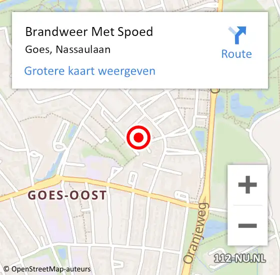 Locatie op kaart van de 112 melding: Brandweer Met Spoed Naar Goes, Nassaulaan op 3 oktober 2022 10:38