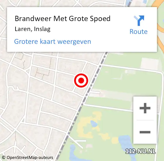 Locatie op kaart van de 112 melding: Brandweer Met Grote Spoed Naar Laren, Inslag op 3 oktober 2022 11:05