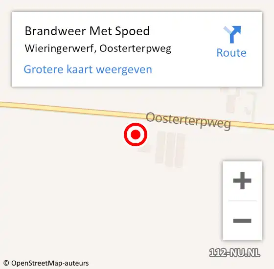 Locatie op kaart van de 112 melding: Brandweer Met Spoed Naar Wieringerwerf, Oosterterpweg op 3 oktober 2022 12:10