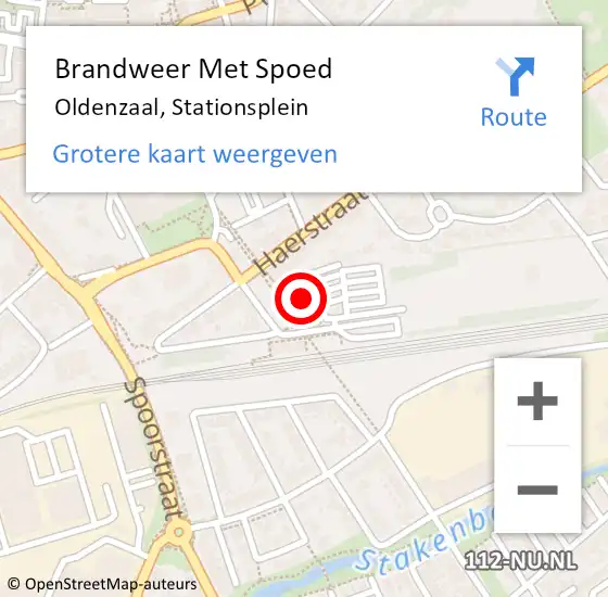 Locatie op kaart van de 112 melding: Brandweer Met Spoed Naar Oldenzaal, Stationsplein op 3 oktober 2022 12:26