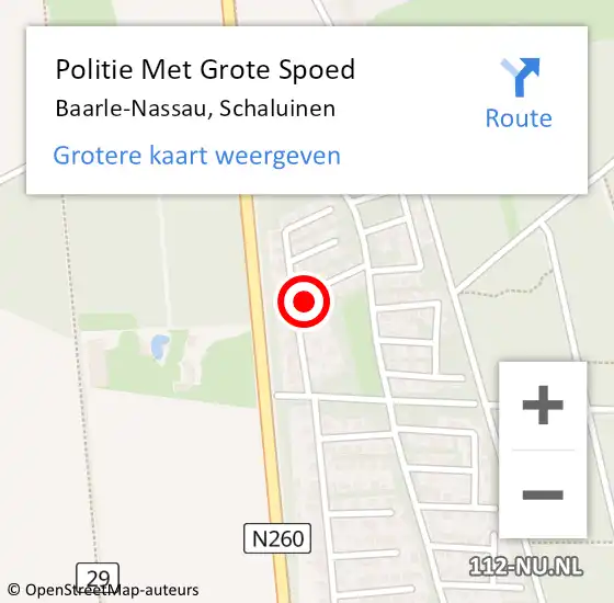 Locatie op kaart van de 112 melding: Politie Met Grote Spoed Naar Baarle-Nassau, Schaluinen op 3 oktober 2022 12:33