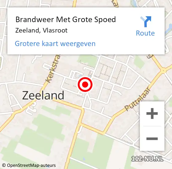 Locatie op kaart van de 112 melding: Brandweer Met Grote Spoed Naar Zeeland, Vlasroot op 3 oktober 2022 15:26